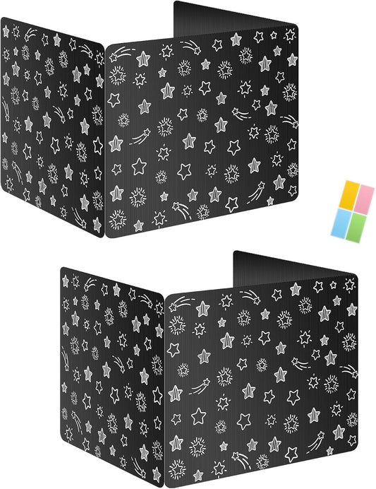 Black 2-Pack Desk Dividers for Students, Waterproof Plastic Study Carrel Divider, Durable Testing Dividers for Classroom Teacher Supplies, Easy to Clean Privacy Shield Folder Boards for Student Desk