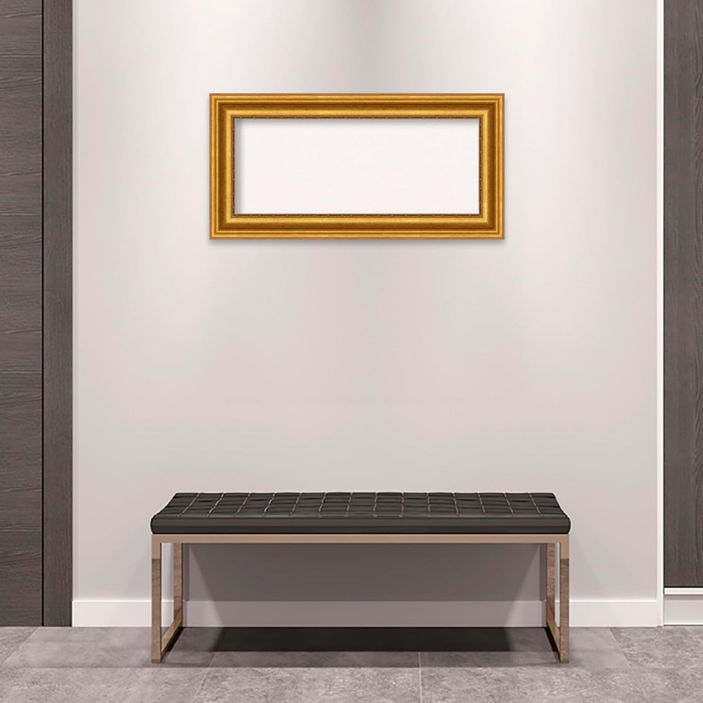 Amanti Art White Cork Board for Wall, 18x36 Vision Board with Gold Frame, Medium Corkboard Office Decor for Home Organization, Traditional Corkboard Pinboard to Display Items for Home Organization in