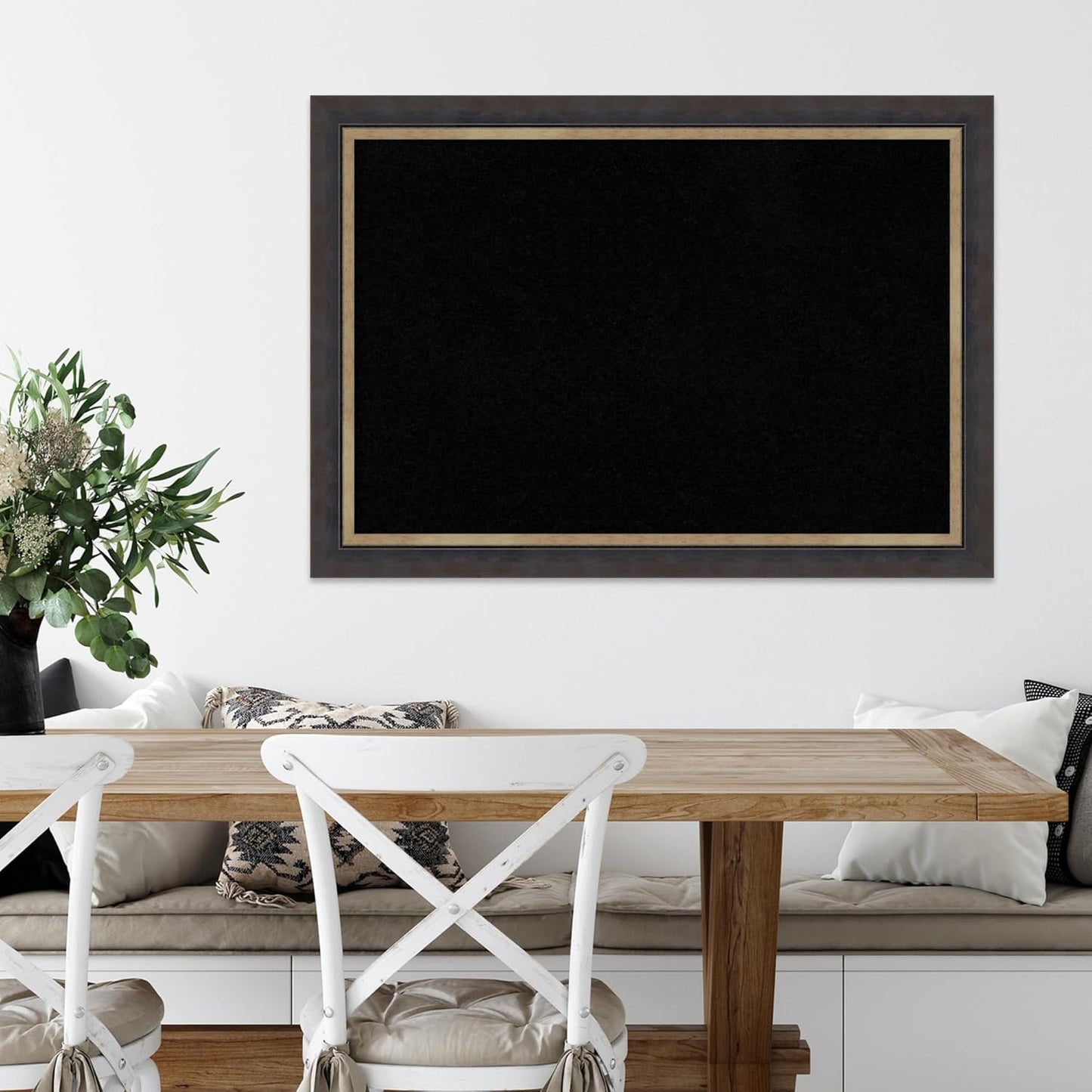 Amanti Art Black Cork Board for Wall, 29x41 Vision Board with Black Wood Frame, Large Corkboard Office Decor for Home Organization, Casual Corkboard Pinboard to Display Items for Home Organization in