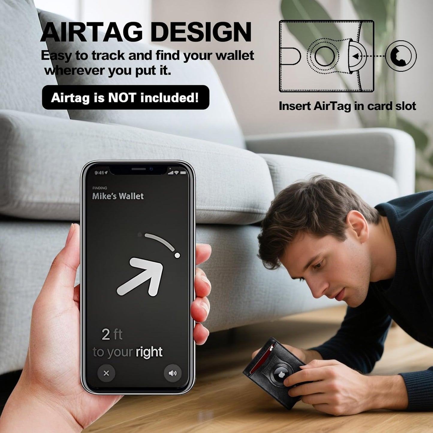 Slim Wallet for Men RFID Blocking Bifold Mens Slim Wallet,Ultra Thin Minimalist Front Pocket Small Compact Mens Leather Wallets,Smart Security Credit Card Holder with 2 ID Window & 1 Money Slot