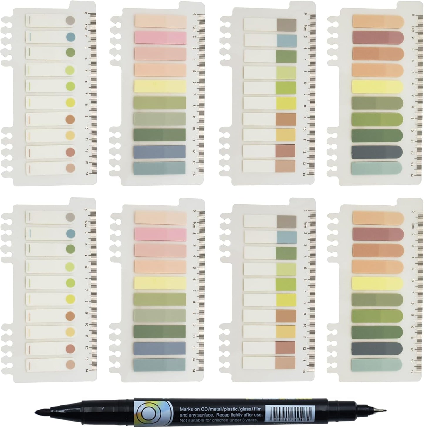 1600pcs Translucent Sticky Note Tabs, Morandi Page Markers for Annotating Books,Repositionable Book Flags Tabs Strip with Binders, Clear Sticky Notes,Page Tabs,Index Tabs