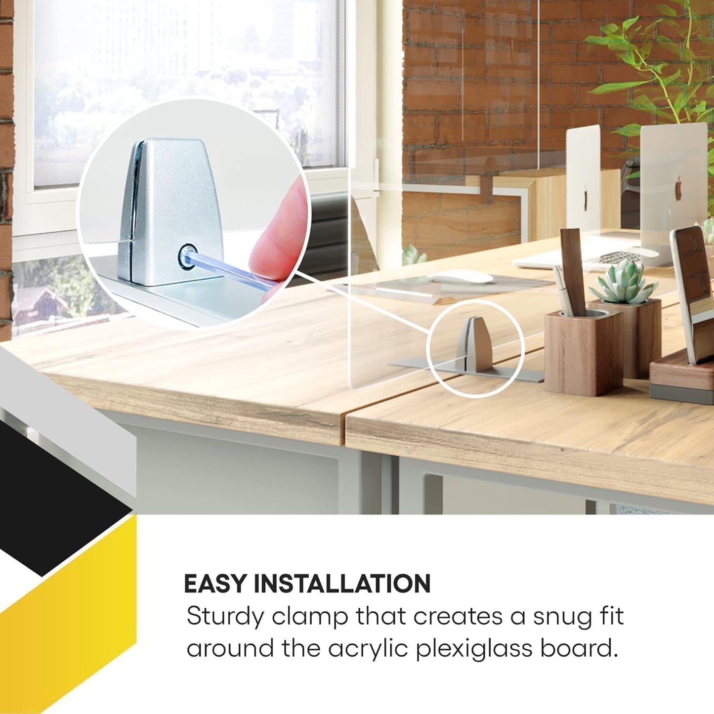 OBEX Acrylic Free Standing Screen, Divider for Desk Privacy Home & Office Partitions for Table Top Workstation, Portable Cubicle Panel for Work, 12" x 72", Frosted