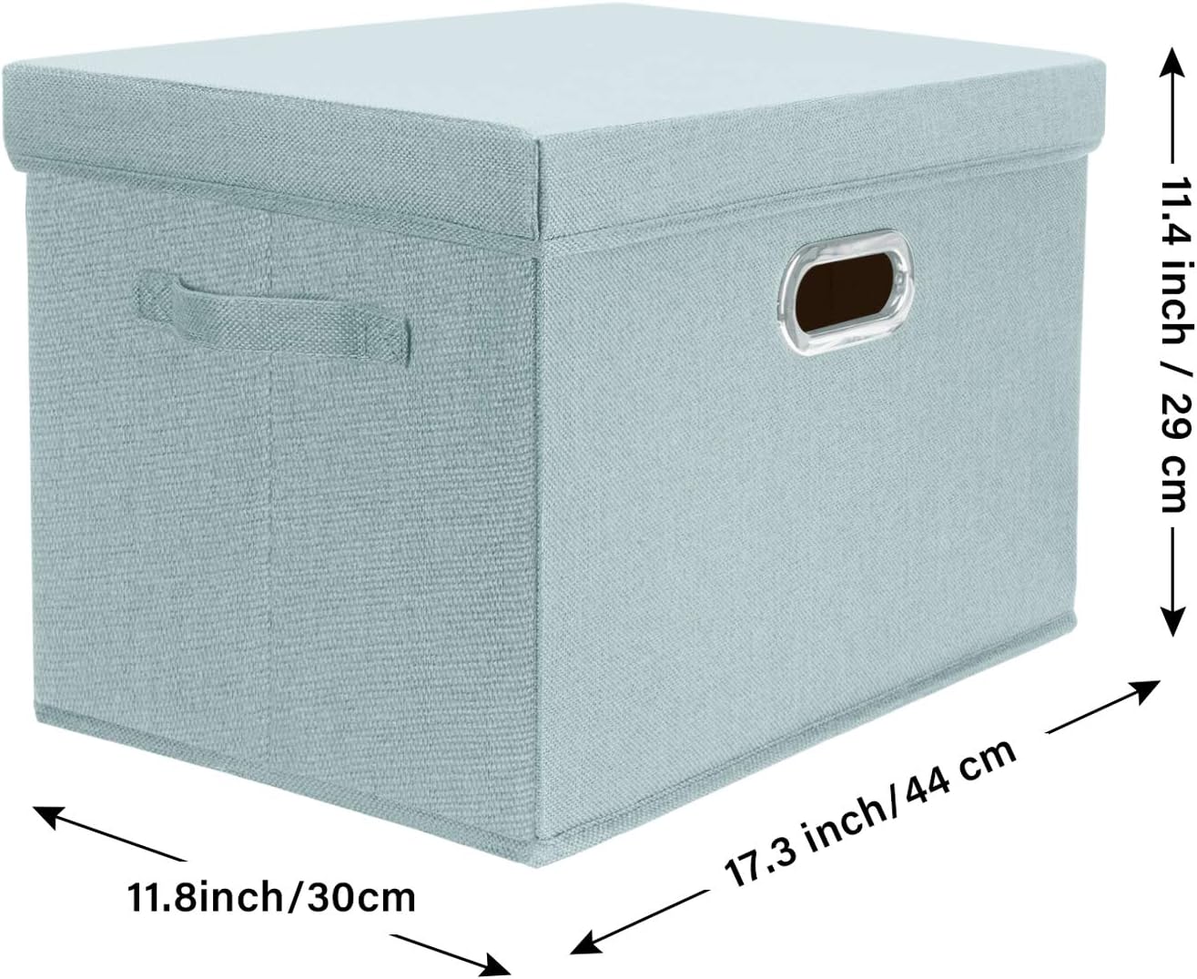 TYEERS Collapsible Storage Bins With Lids, Large Fabric Storage Boxes - 2 Pack - Aqua Spring