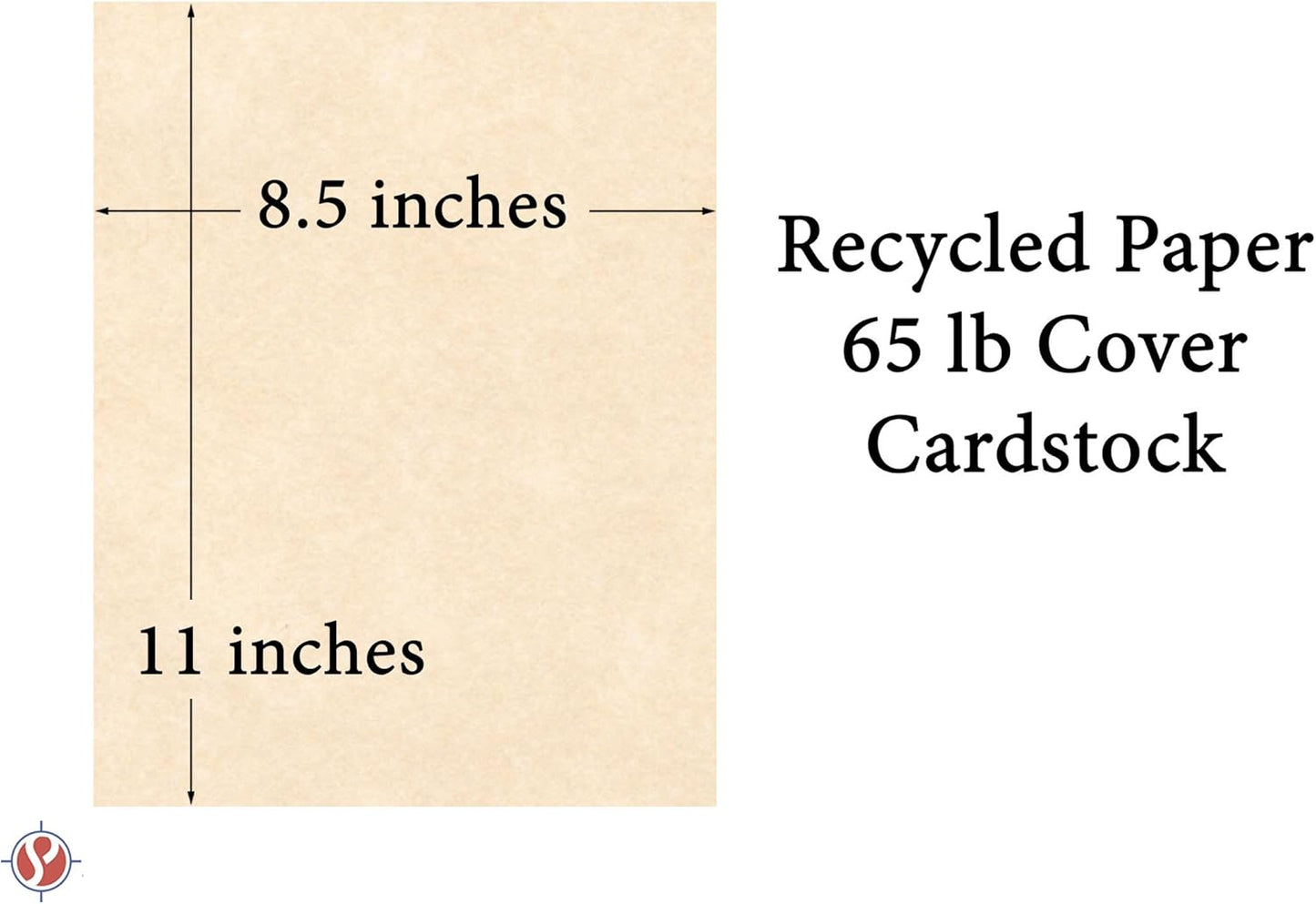 Natural Stationery Parchment Recycled Paper | 65Lb Cover Cardstock | 8.5” x 11” Inches | 50 Sheets Per Pack