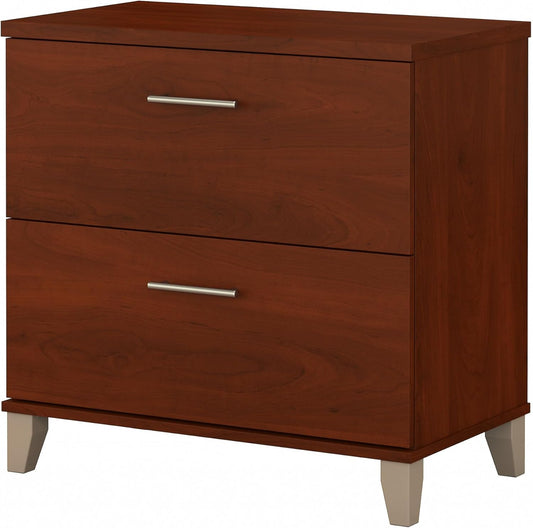 Bush Furniture 2 Drawer Lateral File Cabinet, Letter and Legal-Size Document Storage for Home or Professional Office, Somerset Collection, Hansen Cherry
