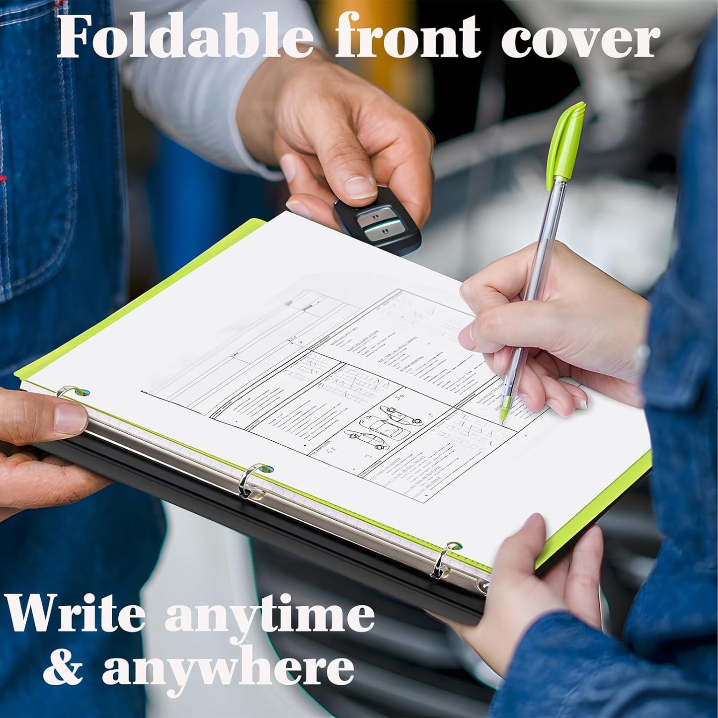 INFUN Telescoping 3 Ring Binder - 4PCS, Portable Plastic 3 Ring Binder with Telescoping Spine, Binders with Foldable Front Cover Holds 8.5"x11" Paper for School, Office, Homes