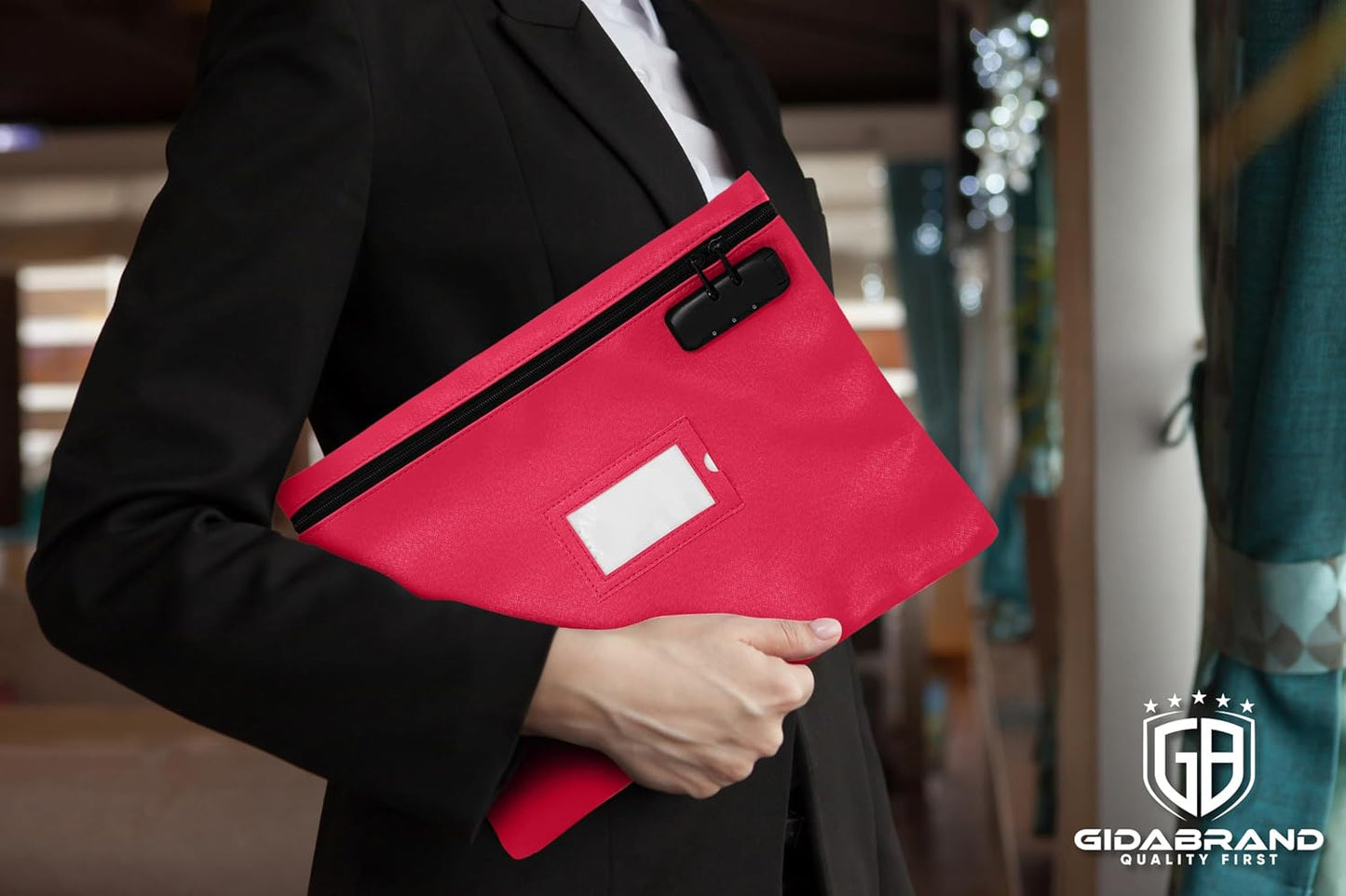 Pink Notary Bag | 14x11 inch | Locking Zipper Case for Notary Kit, Stamp, Embosser, Ink Pad, and Valuables