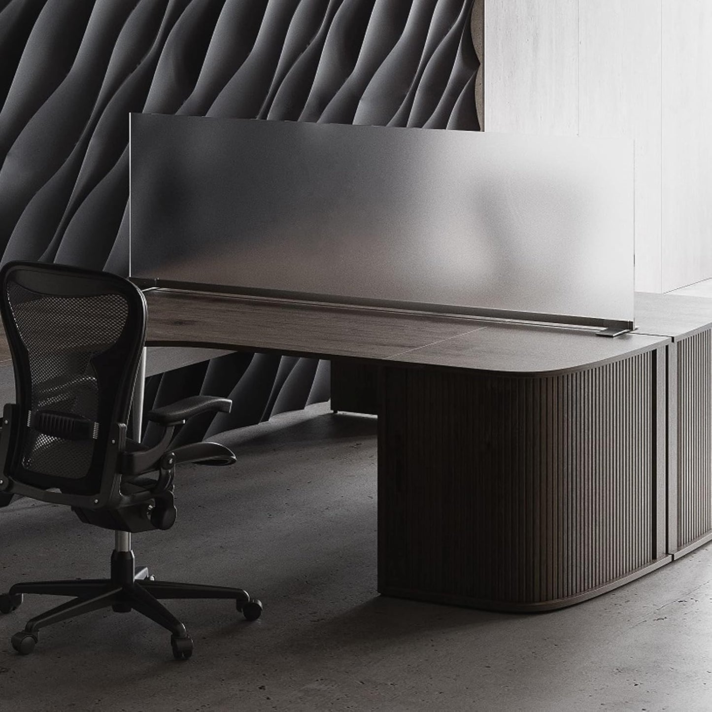 OBEX Acrylic Free Standing Screen, Divider for Desk Privacy Home & Office Partitions for Table Top Workstation, Portable Cubicle Panel for Work, 24" x 48", Frosted