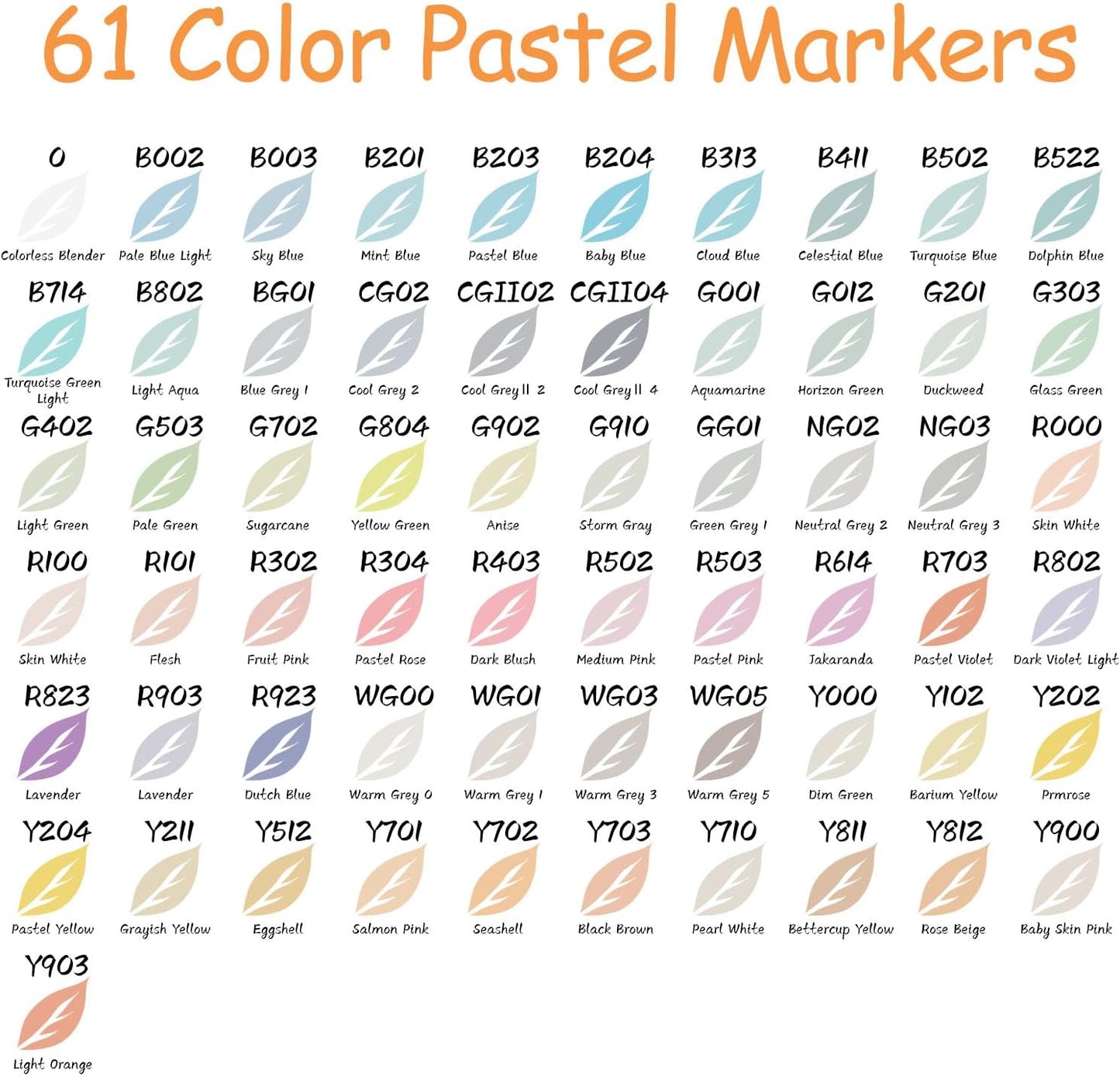 Caliart 61 Colors Pastel Alcohol Markers, Brush & Chisel Dual Tip Pens for Adult Coloring Book, Sketch Permanent Art Set for Easter Eggs Decorations Stuffers Drawing Supplies Gift