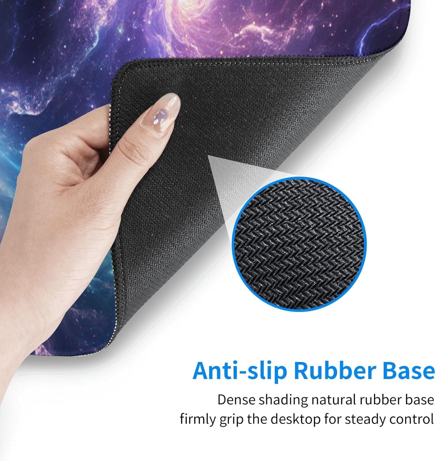 Gaming Mouse Pad Desk Pad,Extended Big Mouse Pad,31.5x11.8 Inch Long Computer Keyboard Mouse Mat Mousepad with 3mm Non-Slip Base and Stitched Edge for Gaming and Office… (Nebula)