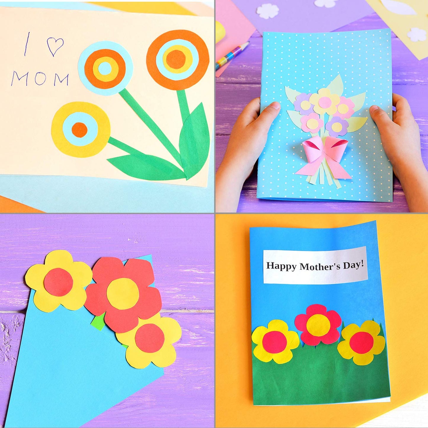 CHENGU 16 Pcs Craft Holes Punch Paper Punchers Scrapbook Punches with Craft Sticker Paper, Round, Star, Square, Heart, Flower, Wave Circle Shape(1 Inch,Multiple Styles)