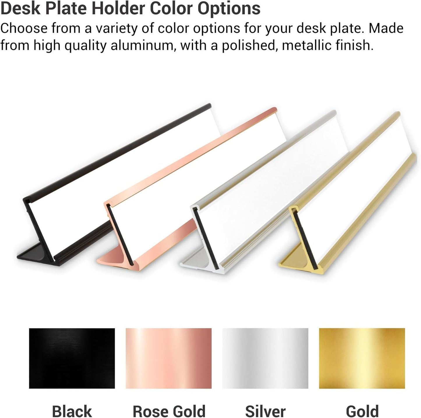 Custom Engraved Desk Plate | Personalized with your Name and Title | Perfect Decor for Office, Business, or Home | Multiple Font and Color Options | 2x8" or 2x10" (Black w/Gold Letters, 2x10")