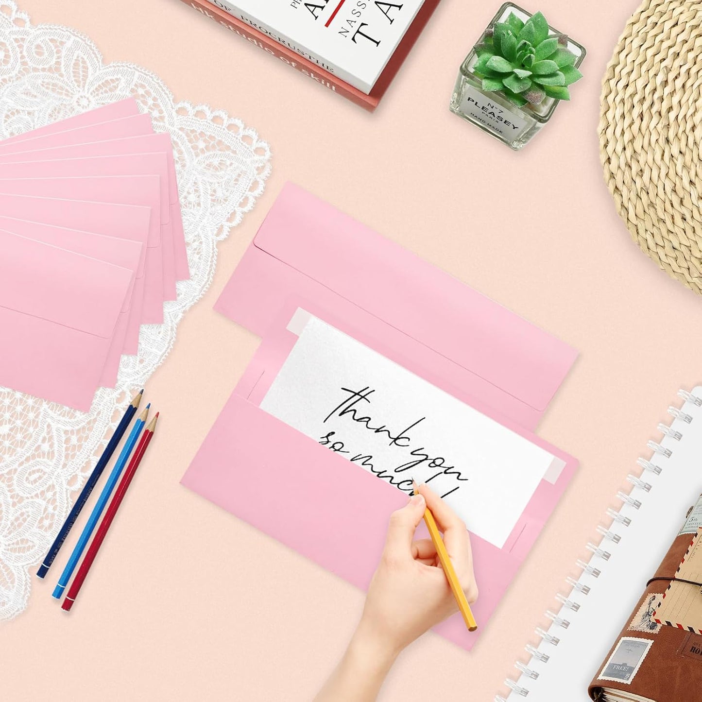 200 Pack #10 Business Envelopes, Pink Standard Envelopes Self Seal, Letter Size Business Mailing Envelopes for Checks Letters Invoices Statements Birthday Graduation Wedding, 4 1/8 x 9 1/2 Inch