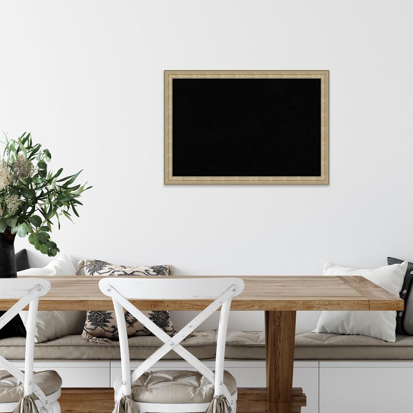 Amanti Art Black Cork Board for Wall, 18x26 Vision Board with Champagne Frame, Medium Corkboard Office Decor for Home Organization, Traditional Corkboard Pinboard to display items for home