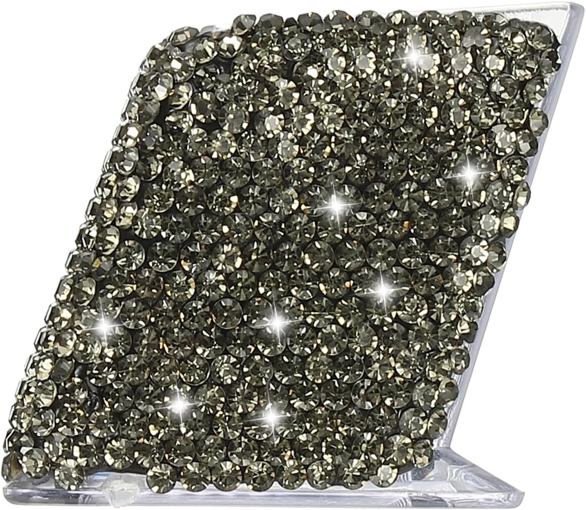 PATIKIL Rhinestone Business Card Holder, Crystal Business Card Holders Bling Business Card Organizer Display Stand for Desktop Desk Office Exhibition, Grey