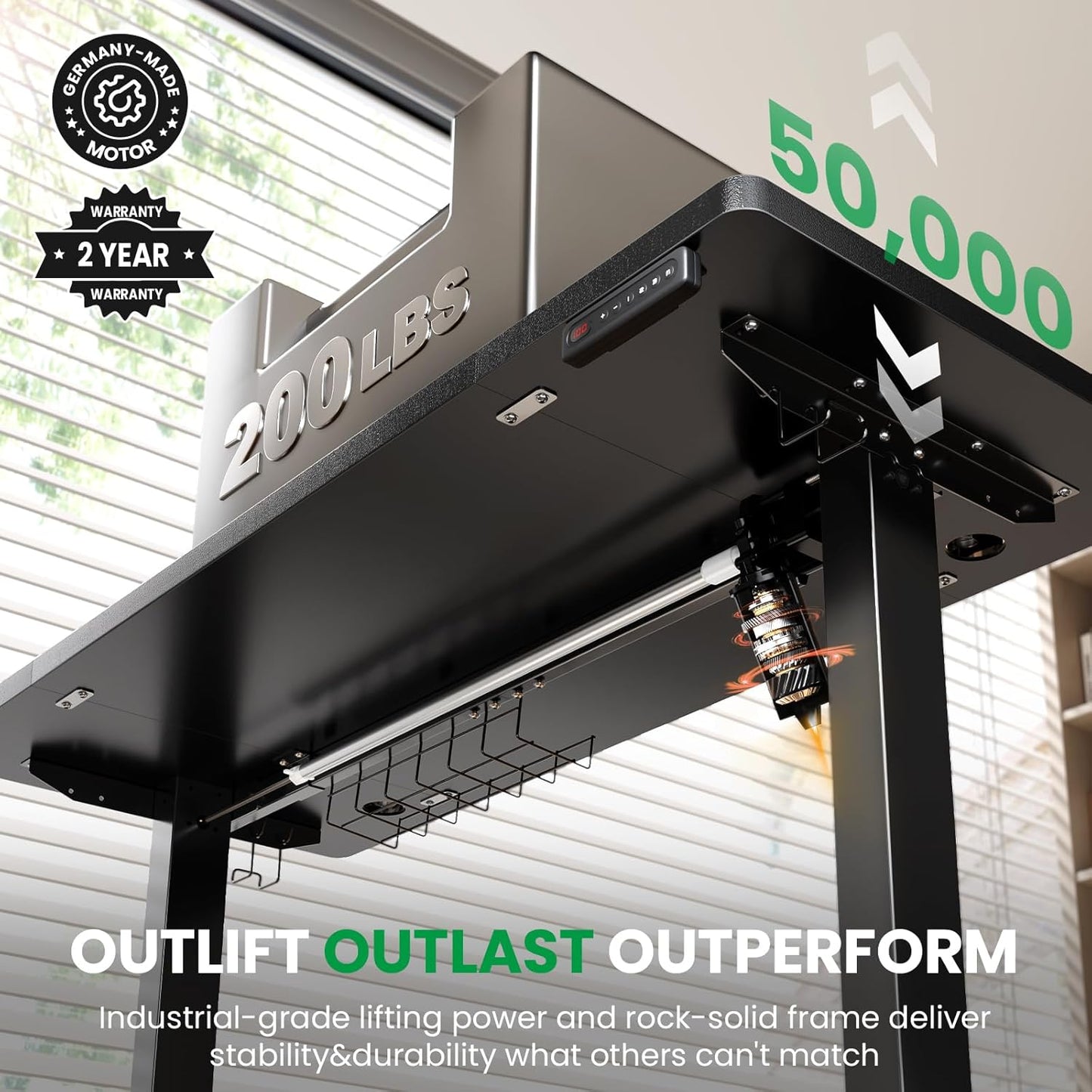 SIAGO Electric Standing Desk Adjustable - 55 x 24 Inch Sit Stand up Desk with Cable Management - 3 Memory Preset Adjustable Height Table