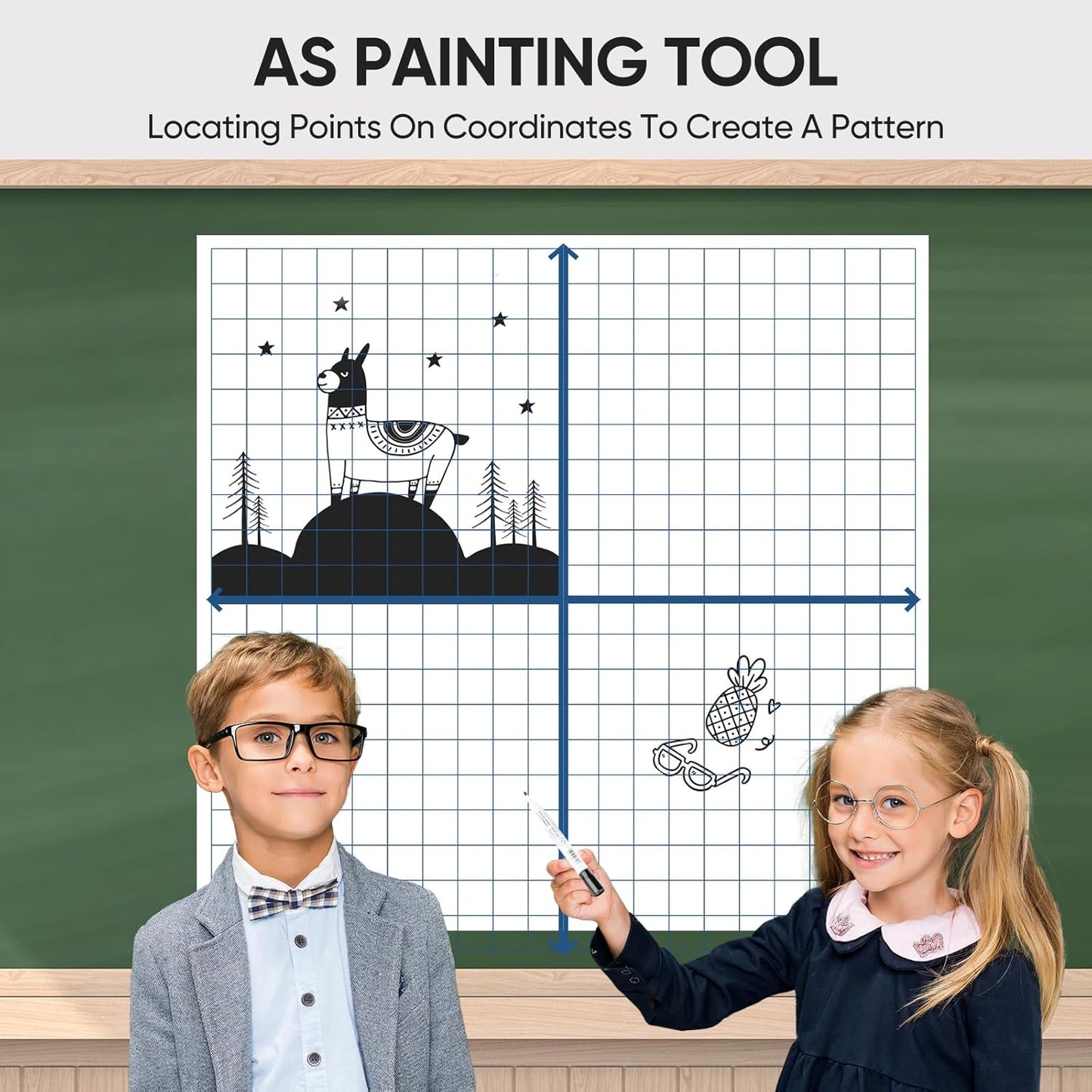 Magnetic XY Coordinate Dry Erase Grid, 35" x 35" Inches, Dry Erase Graph Board, Magnetic Coordinate Plane for White Board, Teacher Math Classroom Must Haves, School Classroom Office Supplies