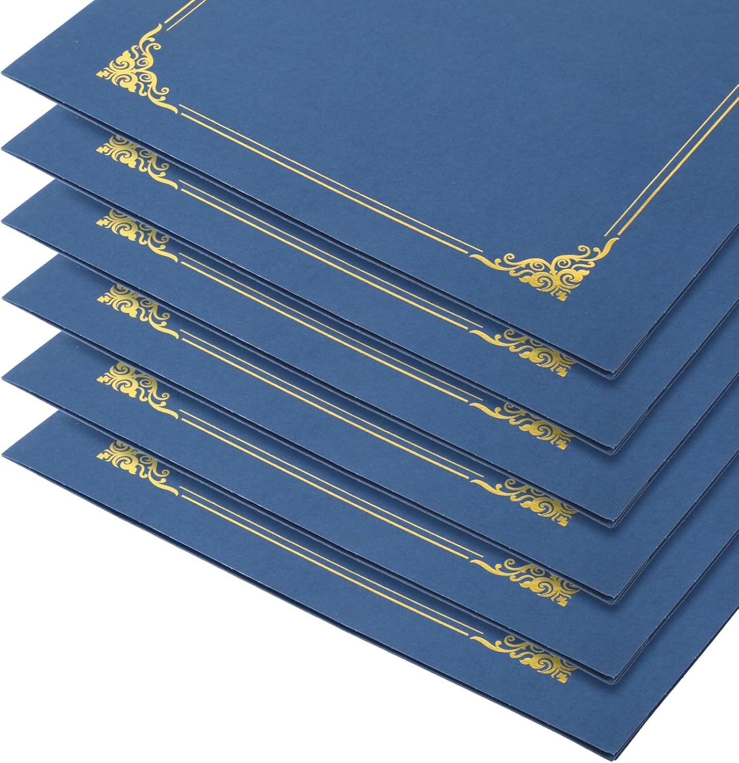 Certificate Holders - 50 Packs Blue Diploma Holders, Certificate Covers with Gold Foil Border, for Letter Size 8.5 x 11 Certificate Paper, Award, Graduation, Documents