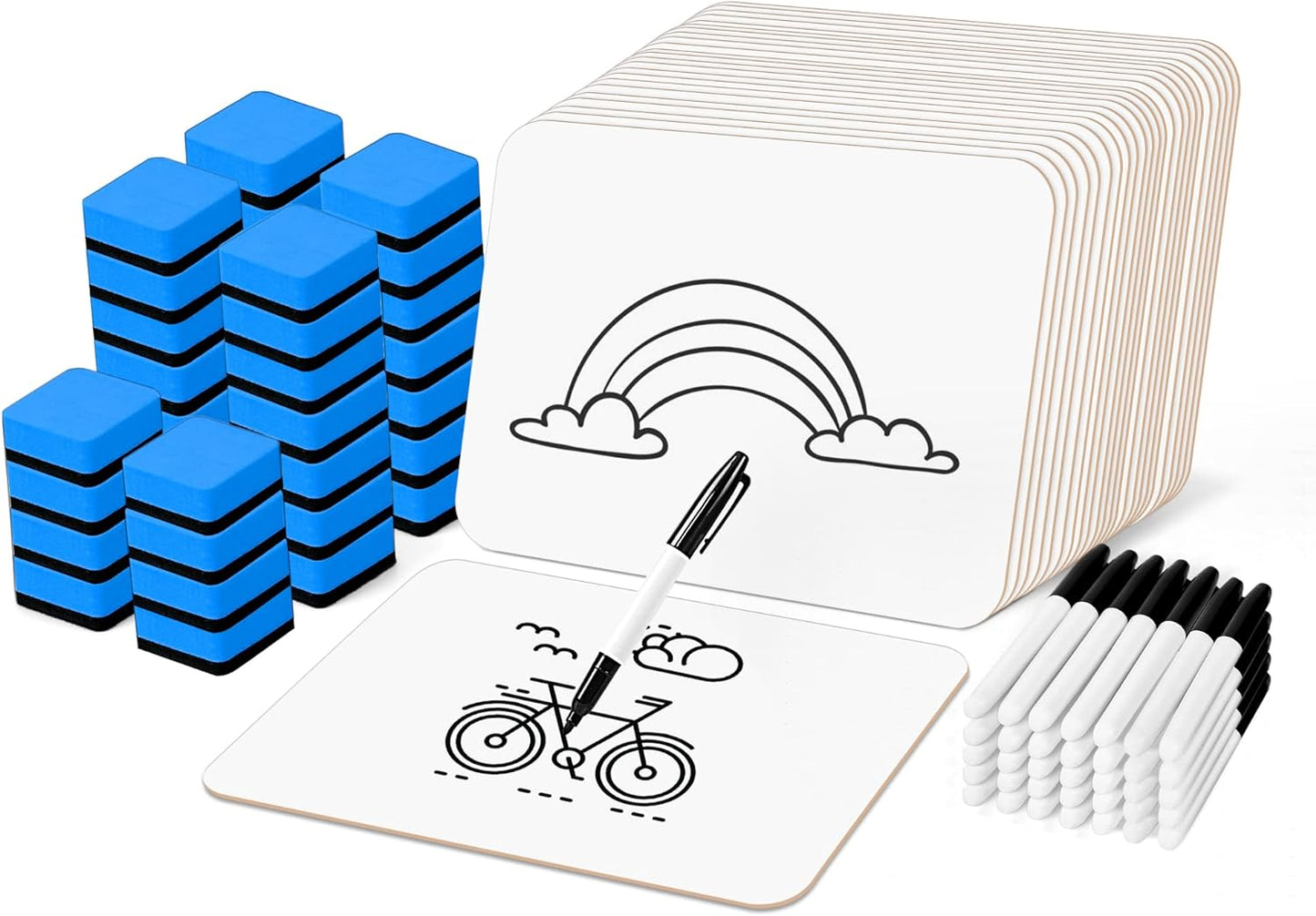 Dry Erase LapBoards, PANDRI 36 Pack Double Sided 12.5 x 9 Inch Dry Erase Boards with 36 Erasers and 36 Markers, Whiteboards for Kids Students Classroom Teacher Supplies