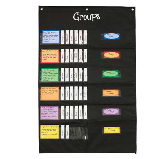Really Good Stuff Small Group Management Pocket Chart with Folder Pockets - 26.75" x 40.75" - 1 Set