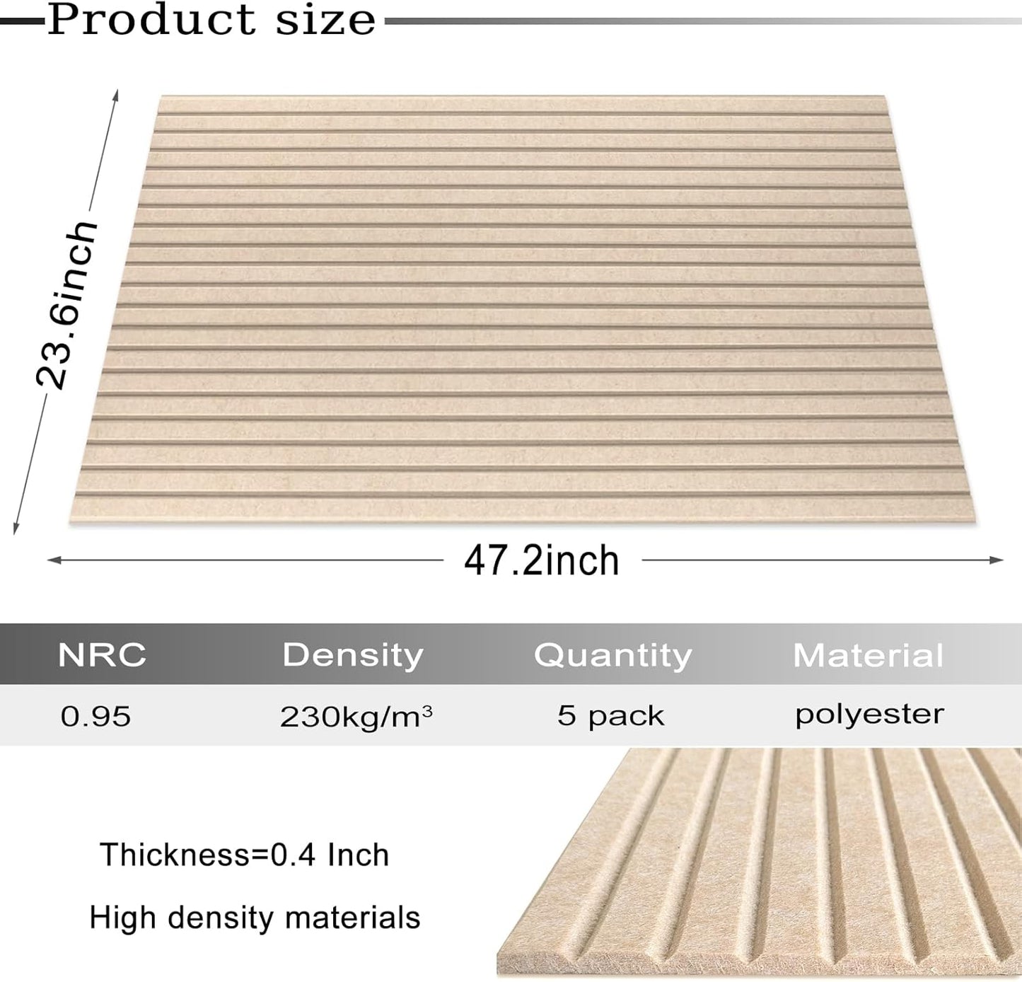 10 Pack Large Acoustic Panels, 48"X24"X0.4" Sound Proof Foam Panels for Walls, Sound Dampening Panels, Sound proof panels for walls, Soundproof Wall Panels for Home Studio&Office Decor.(Deep Camel)