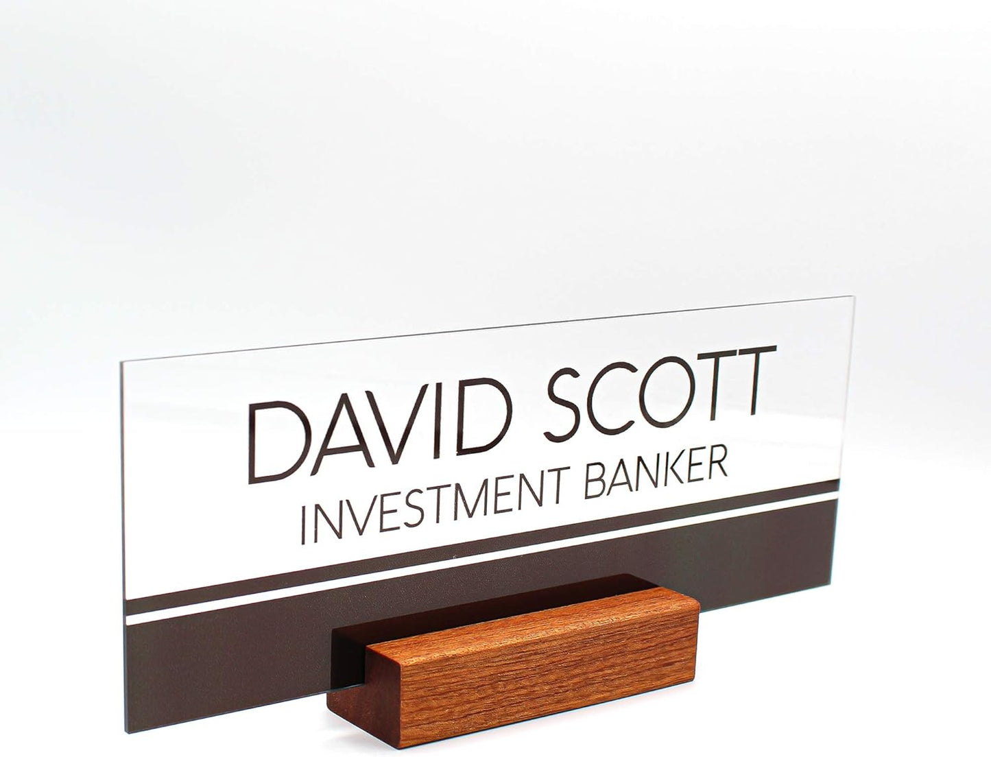 Inspirational Custom Desk Sign for Home Decor, Personalized Gifts 3x8 Inch Clear Acrylic with Wood Stand, Elegant Office Decor for Women and Men - Perfect for Office Desk - ARTSWAVE