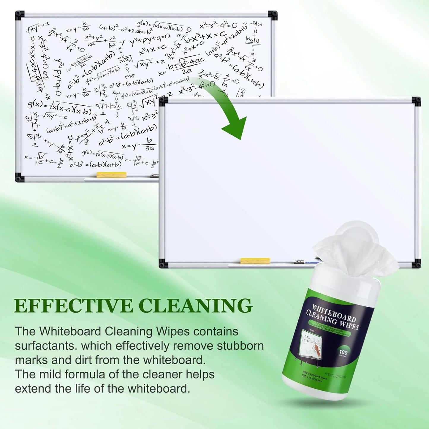 3 Pack Dry Erase Wipes 300 Pcs Whiteboard Cleaning Wipes Wet Whiteboard Cleaner Classroom Teacher Supplies, 100 Pcs Per Canister