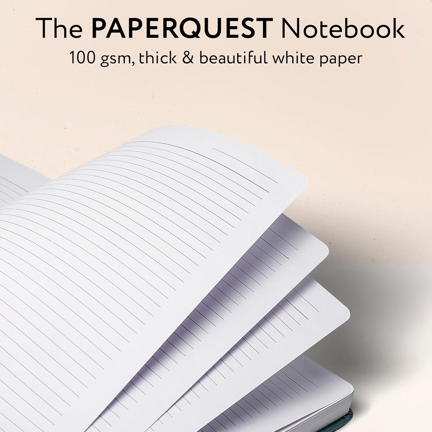 A4 Hardback Notebook, Vegan Leather Journal Lined, 310 Pages, 100GSM Thick Paper, Lay flat Notebook for Women, Men, Writing, Office, Work, Study, College Ruled Notebook with Pocket,