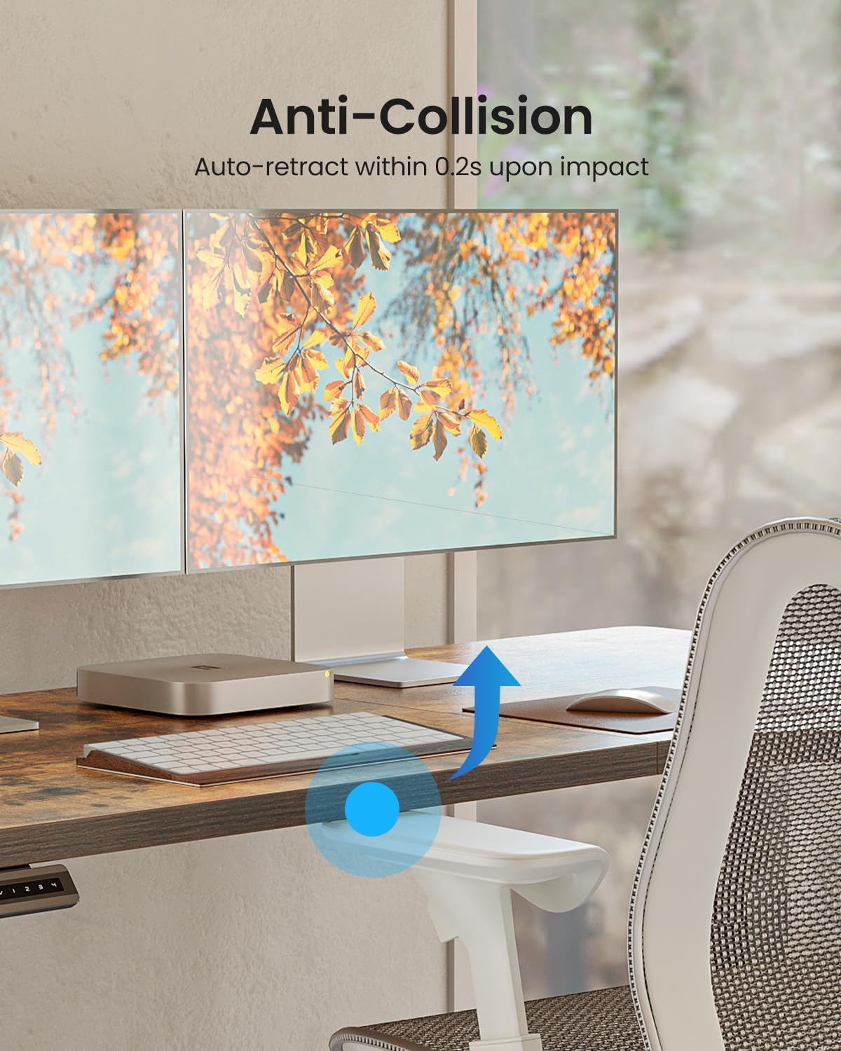 FEZIBO 55×32 inch L Shaped Electric Corner Standing Desk, 4 Memory Height Settings,Home Office & Computer Height Adjustable Table, Ergonomic Sit and Stand Up Workstation with Splice Board,Rustic Brown