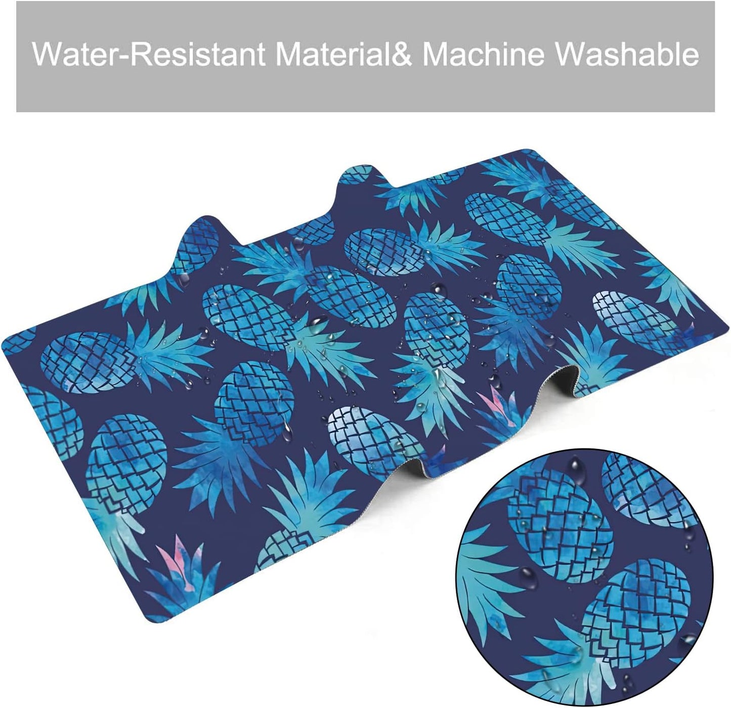 Watercolor Vintage Pineapple Extended Gaming Mouse Pad Large Desk Mat with Non-Slip Rubber Base and Stitched Edges,Keyboard Mouse Mat Desk Pad for Work,Game,Office,Home 35.4 * 15.7 Inch