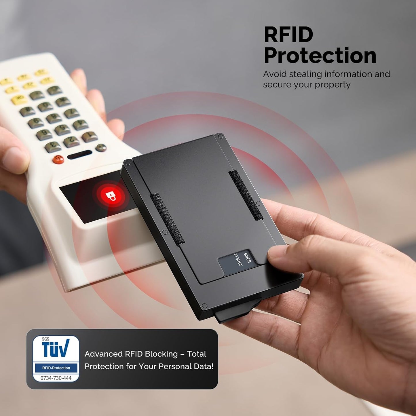 Wallet for Men with Money Clip - Flexible Storage for up to 20 Cards & Bills, RFID Blocking Card Holder with Smart Card Slot, Minimalist Mens Wallet, Metal Pop Up Wallets, Gifts for Men Black