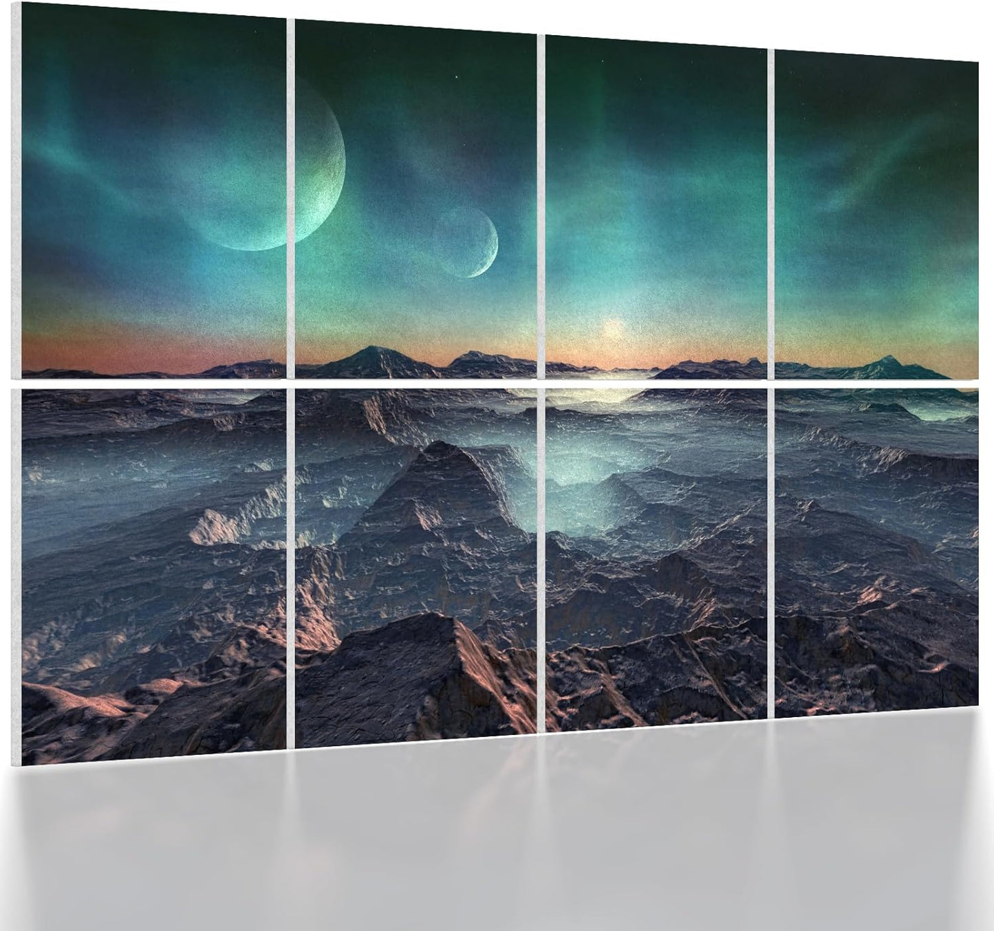 UMIACOUSTICS 8 Pcs 0.7Inch Thick Art Acoustic Panels, Total 47.2” x 31.5” Decorative Acoustical Wall Panels, Sound Absorbing Art Panels for Home, Office, Hotel, Recording Studio, Stars Daybreak