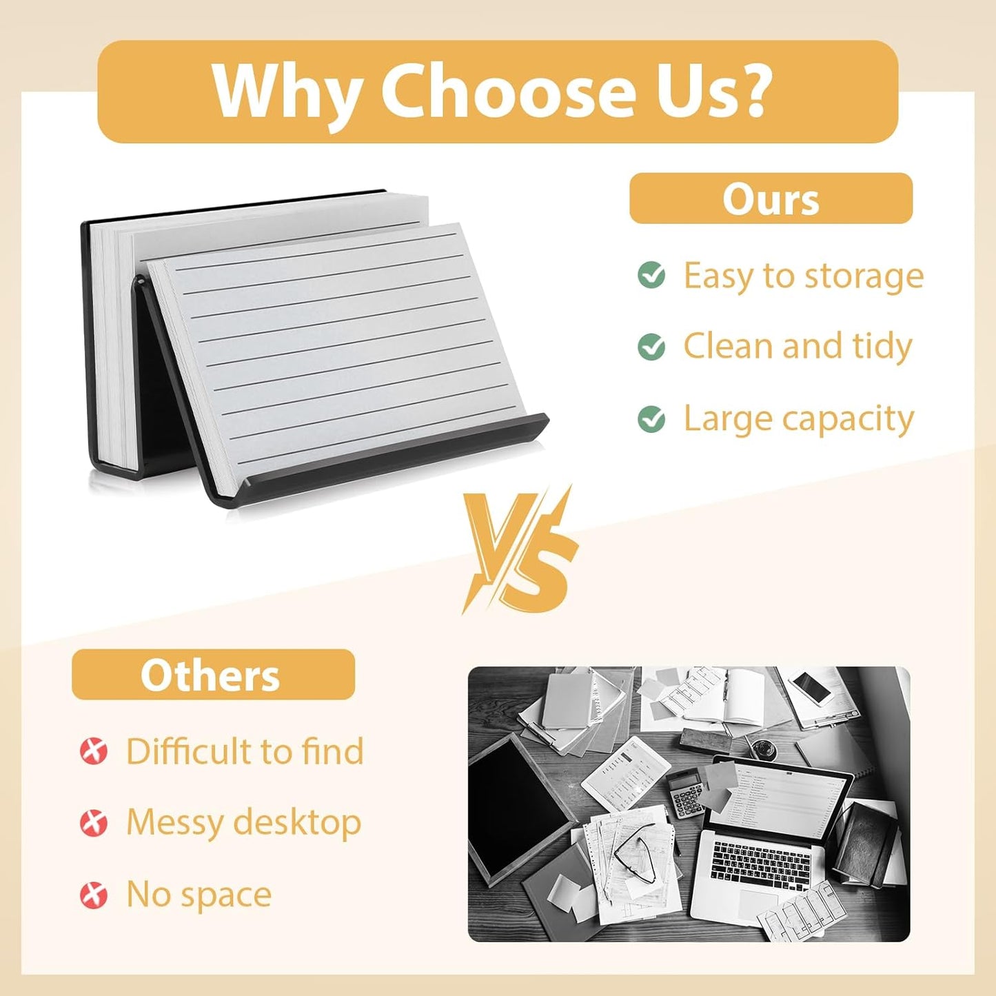 4 Pack 3x5 Index Card Display Holder Acrylic Cards Holder Stand Acrylic Business Card Holders Name Card Organizer Postcard Stand Display 200 Capacity for Studying Supplies No Card (Black, 4 Pack)