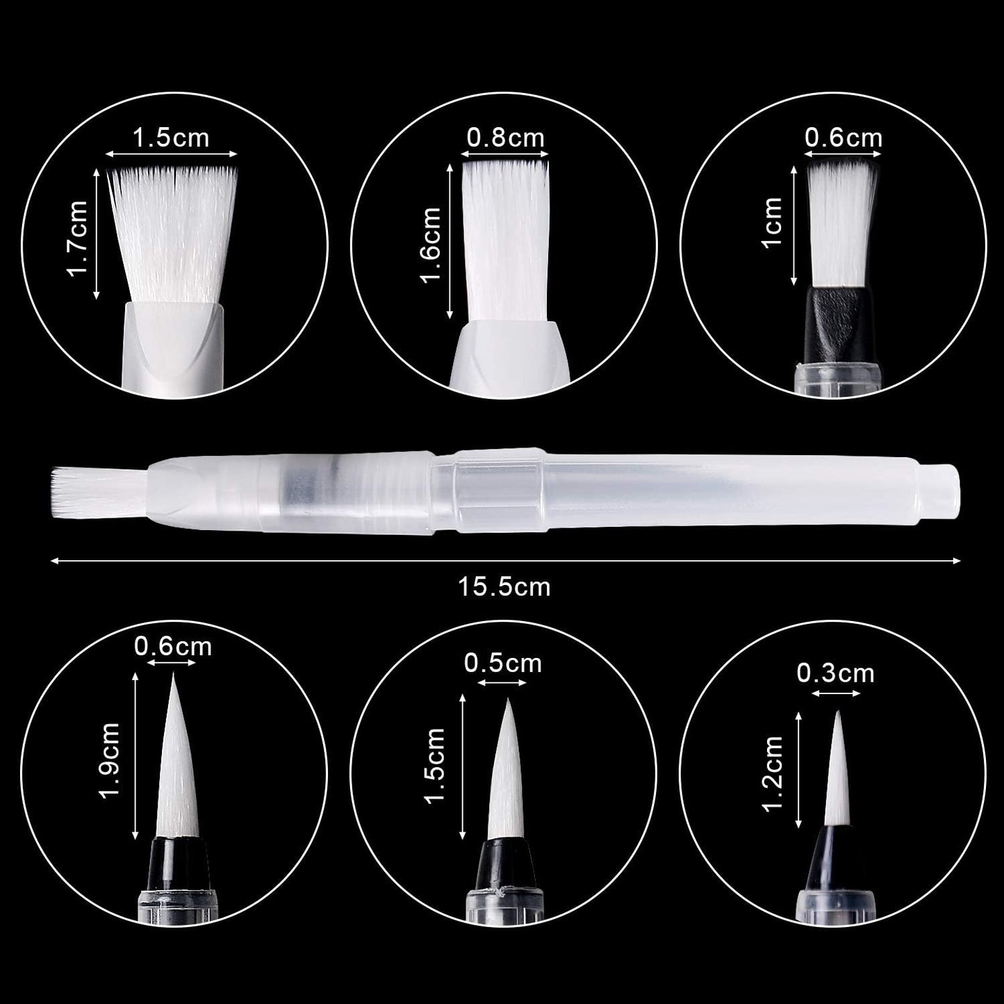 UPINS 6 Piece Water Color Brush Pen Set, Watercolor Paint Pens for Painting Markers