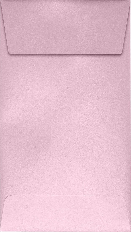 LUXPaper #5 1/2 Coin Envelopes | Peel & Press | 3 1/8" x 5 1/2" | Rose Quartz Metallic | 81lb. Text | 500 Qty
