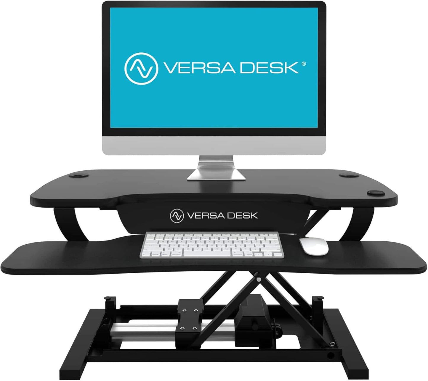VERSADESK® PowerPro™ 36” x 24” Standing Desk Converter | 7.75” - 23.5” Electric Height Adjustable Sit to Stand Desk Riser w/Keyboard Tray & USB Hub - Ergonomic Workstation for Home & Office, Black