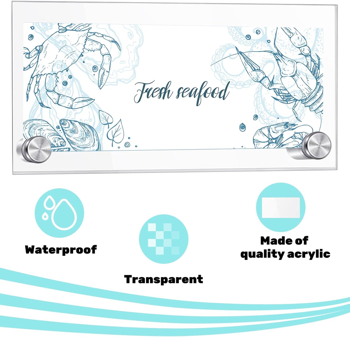 Demissle 8 Sets Clear Acrylic Wall Name Plate Holders Office Door Mount Name Plate Holder with Stainless Steel Standoff Screws for Office Home Store Restaurant (6 x 3 Inch)