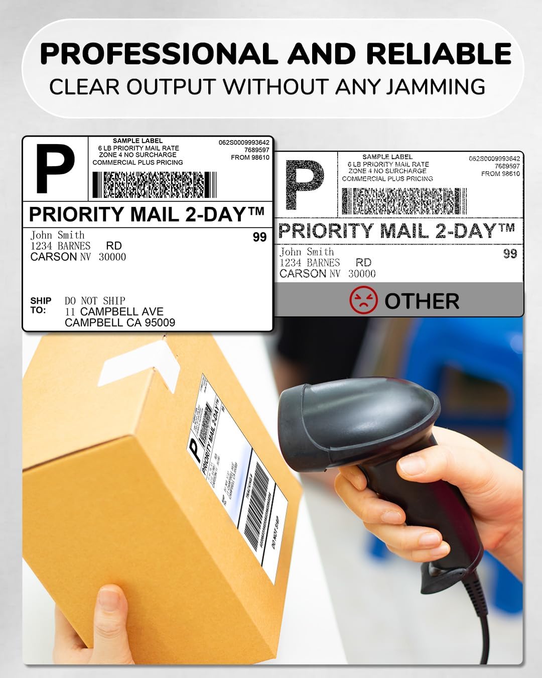 4x6 Thermal Shipping Labels for Thermal Printers - 500 Thermal Labels, Commercial Grade, Compatible with Multiple Thermal Shipping Label Printer, Ideal for E - Commerce & Logistics Business, White