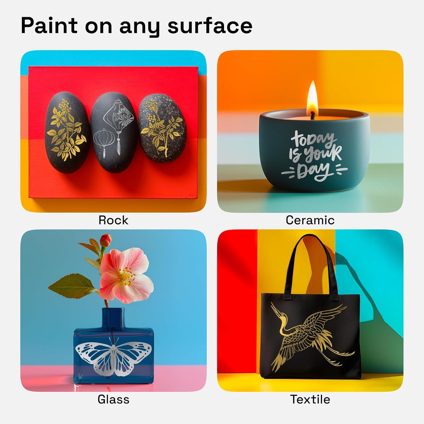 ARTISTRO 2 Silver&Gold Dual-Tip Acrylic Paint Pens - Multisurface Markers for Fabric, Plastic, & More, 1 mm Fine & Brush Tips