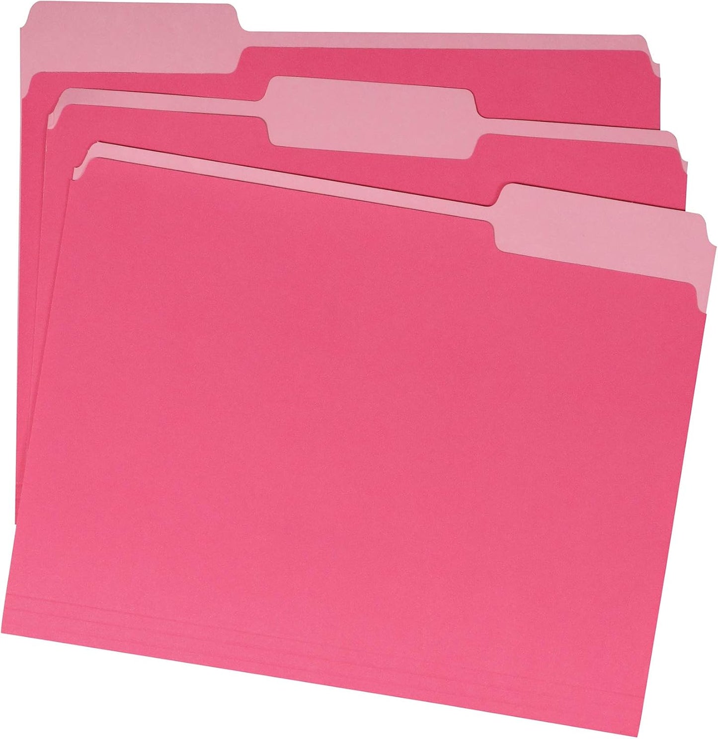 Amazon Basics File Folders, Letter Size, 1/3 Cut Tab, Pink, 36-Pack