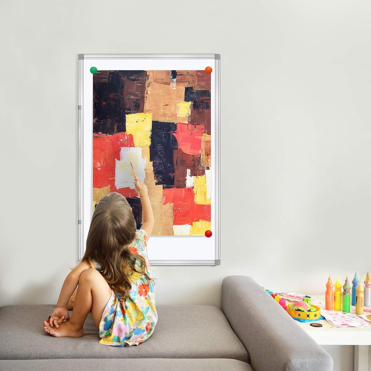 H-Qprobd White Board 36" x 24" Dry Erase Board for Wall Whiteboard 3' x 2' (2 Pack) Magnetic Presentation Board with Long Pen Tray, Wall-Mounted White Boards for Home, Office and School