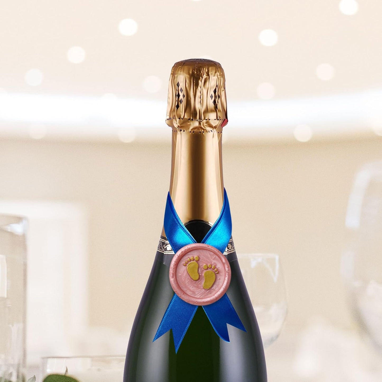 Yoption 300 Pieces Rose Gold Sealing Wax Beads, Vintage Octagon Wax Seal Beads with 4 Candles and 2 Wax Seal Melting Spoons for Wax Seal Stamp (Rose Gold)