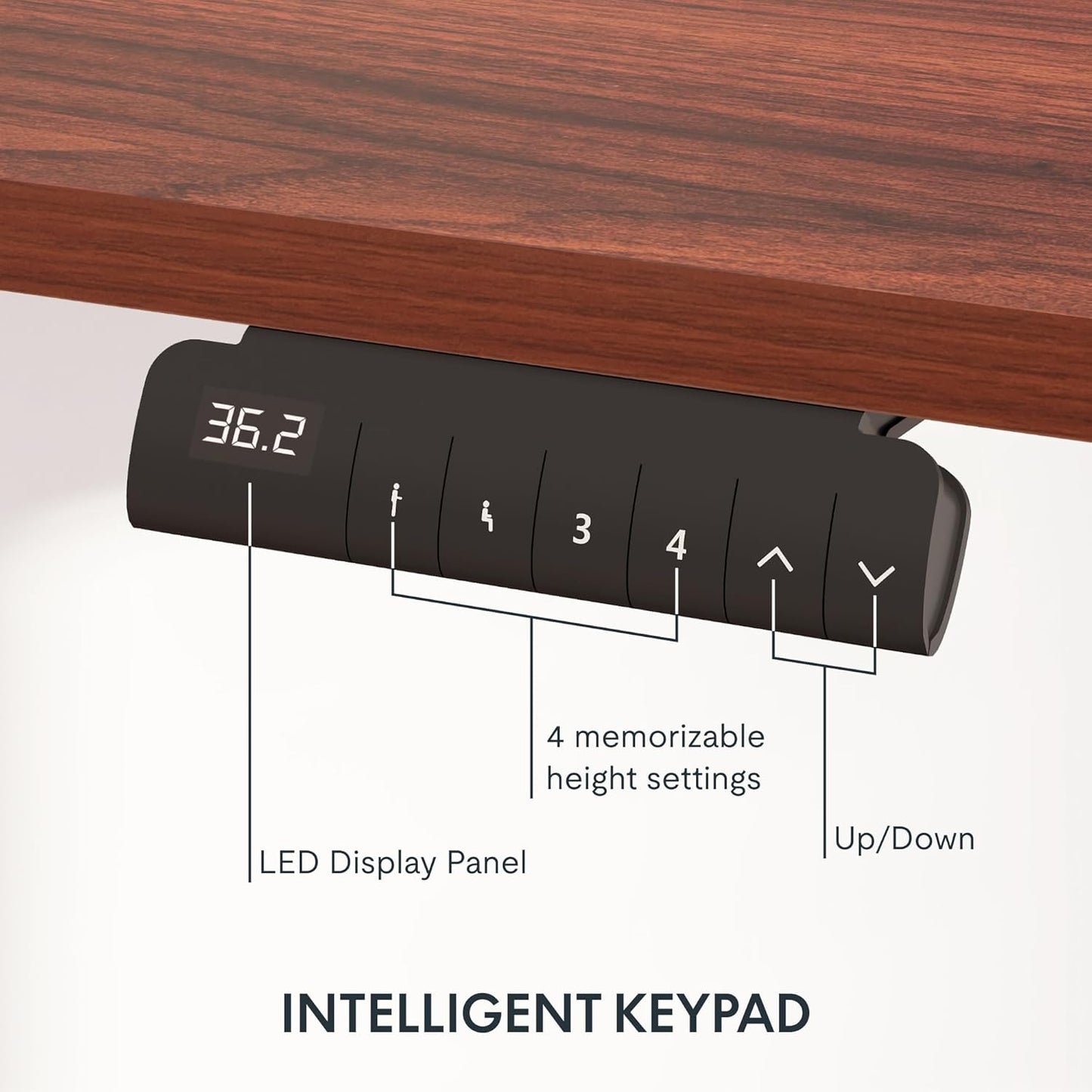 FLEXISPOT E6 Essential Standing Desk 3 Stages Dual Motor Electric 60x24 Inch Whole-Piece Board Height Adjustable Electric Sit Stand Desk(White Frame + Mahogany Desktop, 2 Packages)