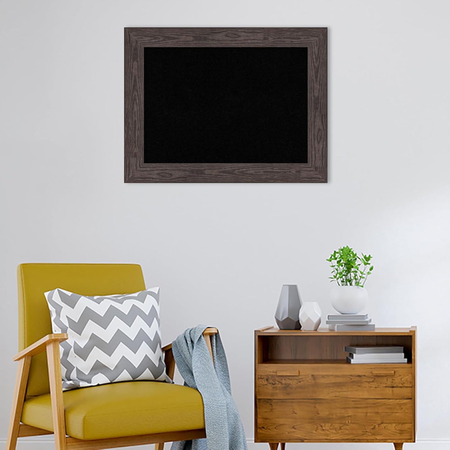 Amanti Art Black Cork Board for Wall, 26x34 Vision Board with Black Wood Frame, Medium Corkboard Office Decor for Home Organization, Country Rustic Corkboard Pinboard to Display Items for Home