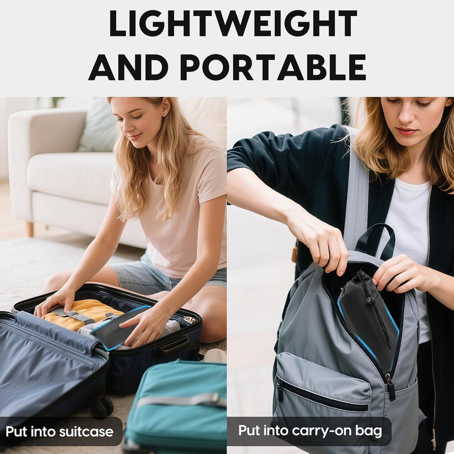 Foot Hammock for Plane Travel, 2-Pack Perfect Airplane Foot Hammock to Relax Your Feet, Portable Airplane Foot Rest with Adjustment Strap, Travel Essentials for Comfortable Long Flight (Black)