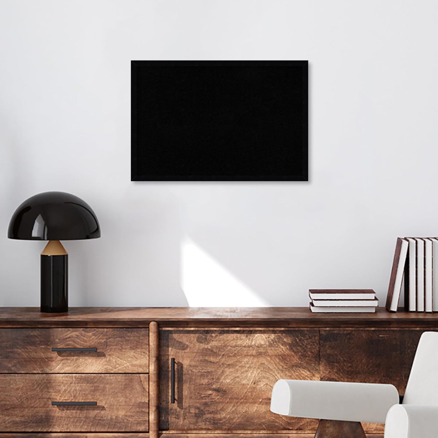 Amanti Art Black Cork Board for Wall, 17x25 Vision Board with Black Wood Frame, Medium Corkboard Office Decor for Home Organization, Modern Corkboard Pinboard to Display Items for Home Organization