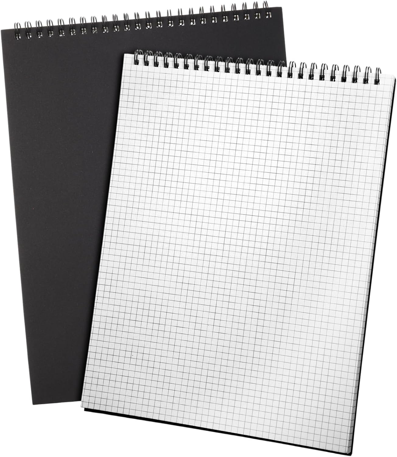1 Pack Top Spiral Graph Paper Notebooks 8.7 X11.4 Inch A4 Grid Paper Notepad 70 Sheet Memo Steno Pad for Engineering Writing Sketching Drawing School Office Supplies (Black)