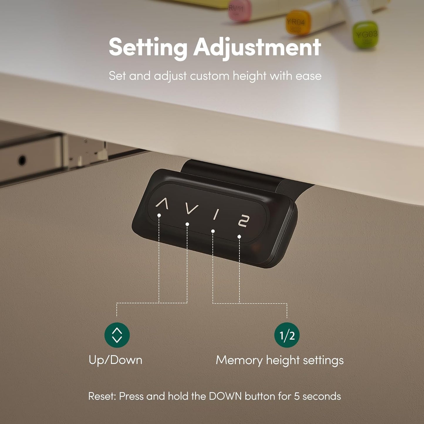 FEZIBO Standing Desk with Keyboard Tray, 48 x 24 Inch Adjustable Height Sit Stand Desk with Memory Presets for Home Office, Ergonomic Computer Workstation, White