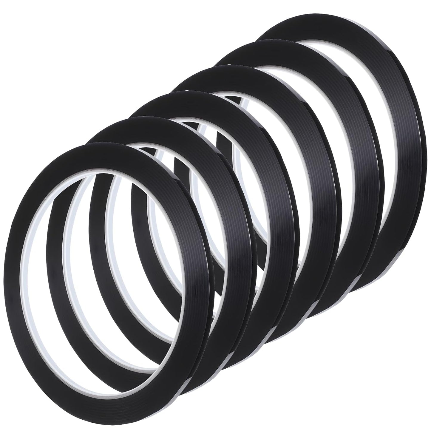 6 Rolls Black Whiteboard Grid Marking Tape, 3 mm Width Pinstripe Tapes 164 Feet Thin Dry Erase Tapes Self Adhesive Graphic Tape for Art Crafts Electrical Office