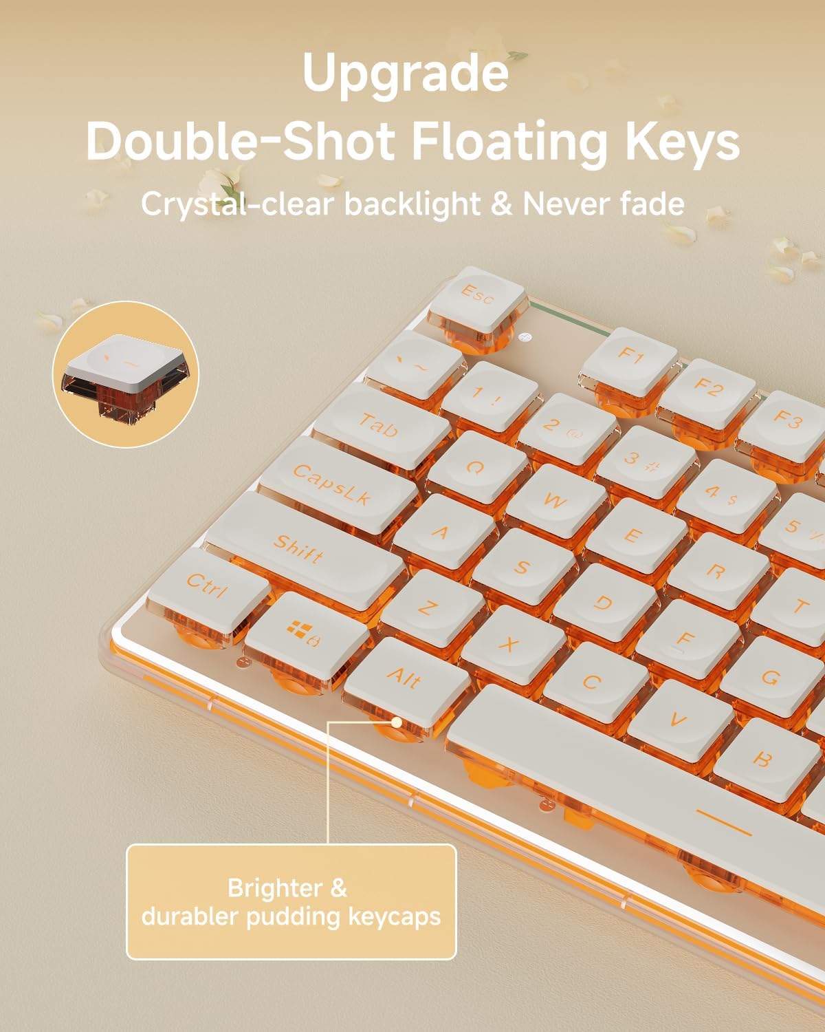 EWEADN V3 Wireless Keyboard and Mouse with Single Backlit, Metal Panel, Bluetooth/2.4G Rechargeable Computer Keyboard and Mouse Combo Silent Lighted Full Size Cute Keyboards-Rose Pink